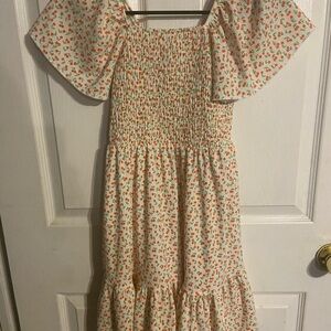 EUC Girls Sz9 Zara Floral Ruffled Summer Dress, Loose Sleeves